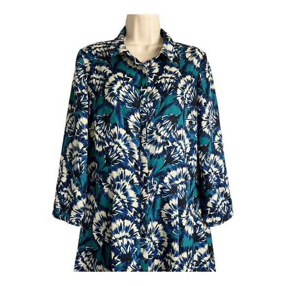 Clements Ribiero Portobello Floral Shirt Dress Casual Button down M Preppy - Picture 2 of 7
